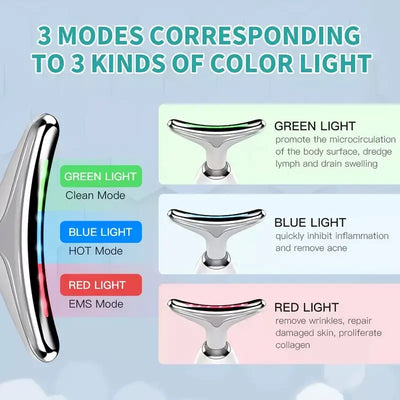 Neck Face Firming Smoothes Wrinkles Tool, Double Chin Reducer Vibration Massager