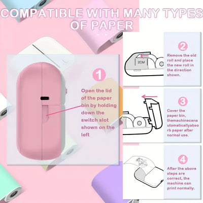 Portable Thermal Photo Printer For Gift Study Notes Memo