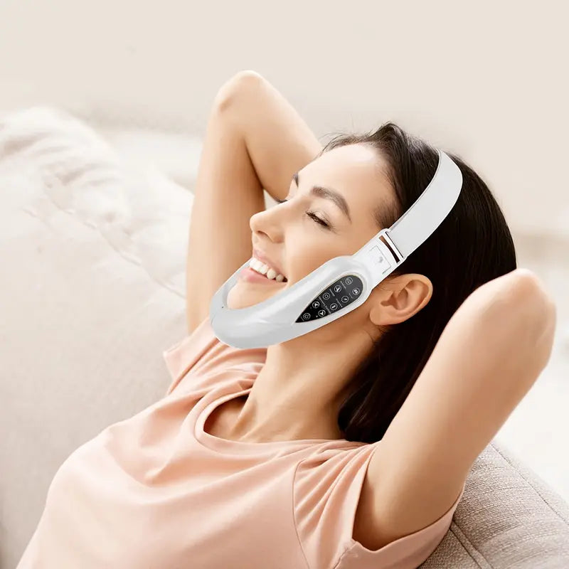 Double Chin Reducer - V Line Face Lift Massager with 5 Modes for Contouring, Tightening, and Firming