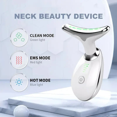 Neck Face Firming Smoothes Wrinkles Tool, Double Chin Reducer Vibration Massager