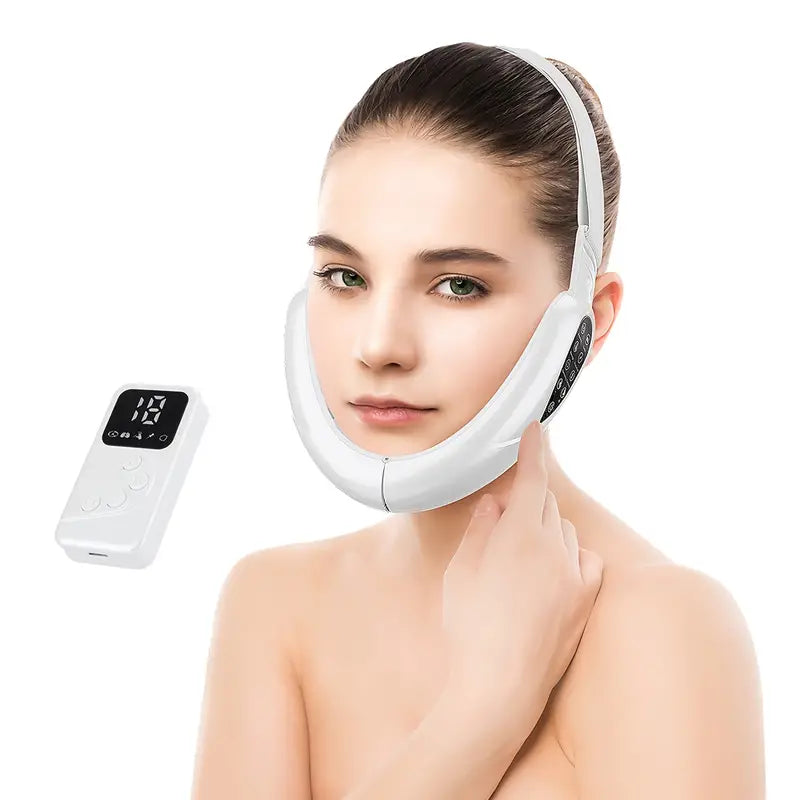Double Chin Reducer - V Line Face Lift Massager with 5 Modes for Contouring, Tightening, and Firming