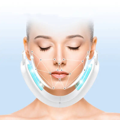 Double Chin Reducer - V Line Face Lift Massager with 5 Modes for Contouring, Tightening, and Firming