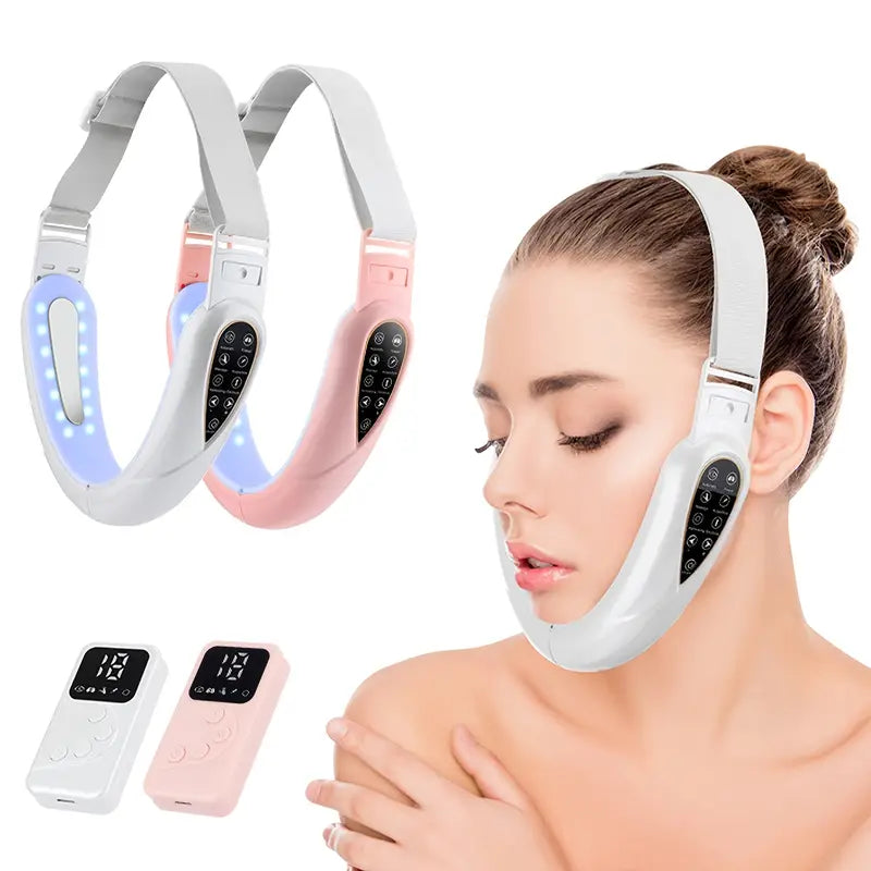 Double Chin Reducer - V Line Face Lift Massager with 5 Modes for Contouring, Tightening, and Firming