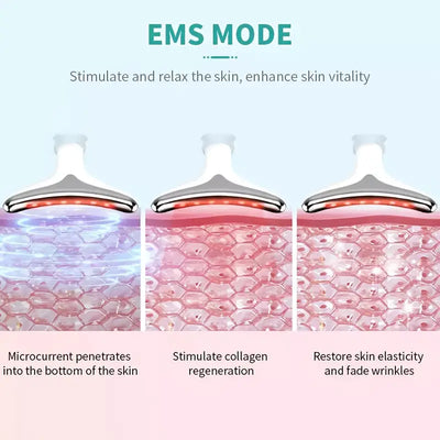 Neck Face Firming Smoothes Wrinkles Tool, Double Chin Reducer Vibration Massager
