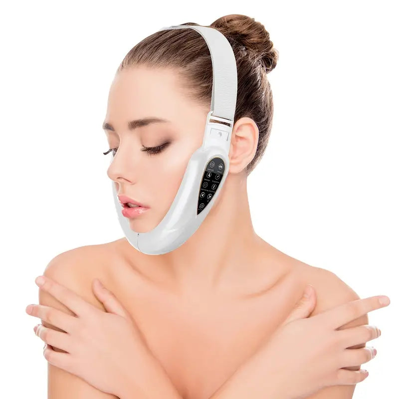 Double Chin Reducer - V Line Face Lift Massager with 5 Modes for Contouring, Tightening, and Firming