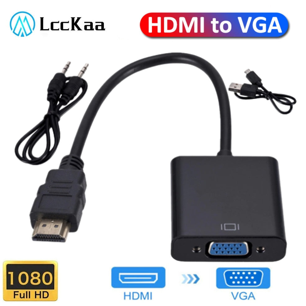 HDMI To VGA Converter HDMI Cable With Audio Power Supply