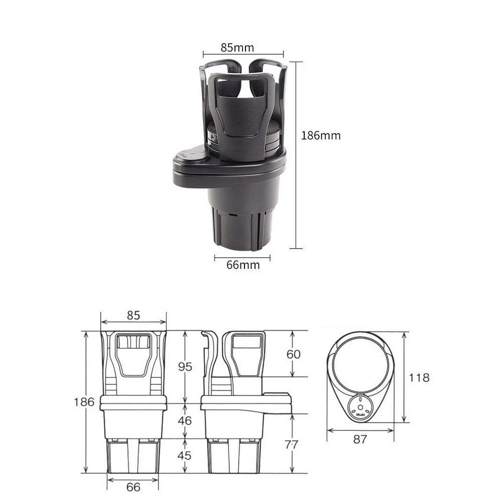 2 In 1 Vehicle-mounted Slip-proof Cup Holder 360 Degree Rotating - Fajar eMART