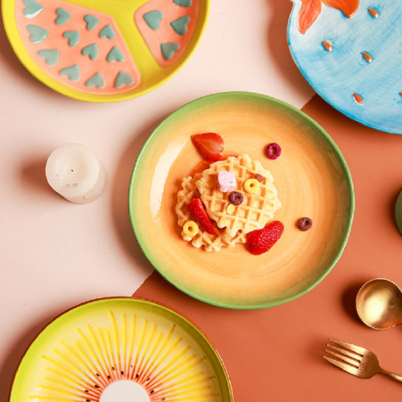 Fruit Shaped Ceramic Salad Plate Creative Cute Household Snack Dish