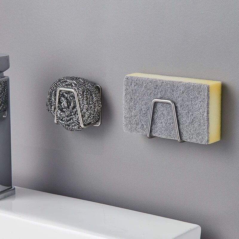 Kitchen Stainless Steel Sink Sponges Holder Self Adhesive