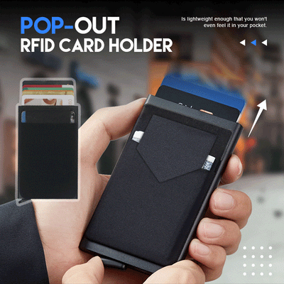Pop Up ID RFID Card Male Wallet Mini Package Aluminum Metal Protective Gear - Fajar eMART