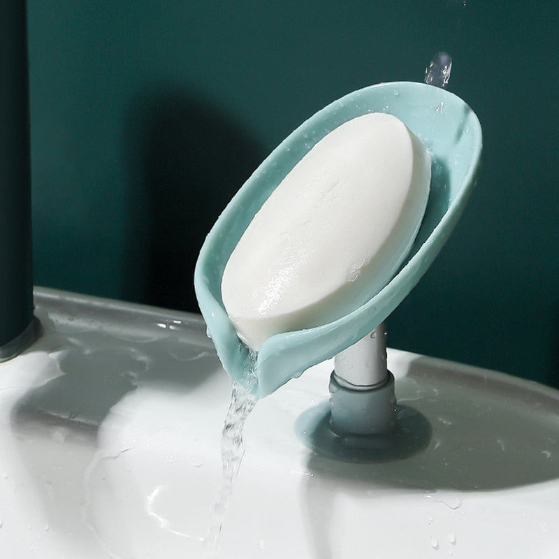 Portable Leaf Soap Holder Plastic Sponge Tray For Kitchen Bathroom