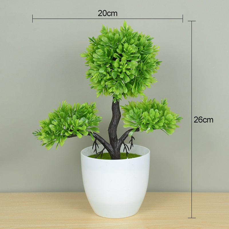 Artificial Plants Potted Green Bonsai Grass Plants