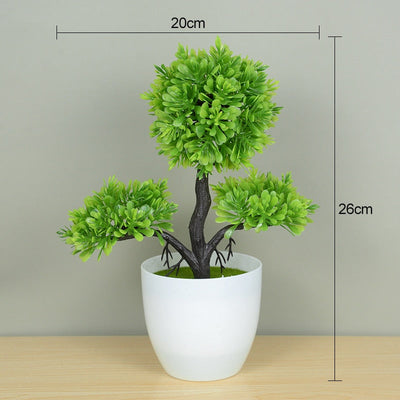Artificial Plants Potted Green Bonsai Grass Plants