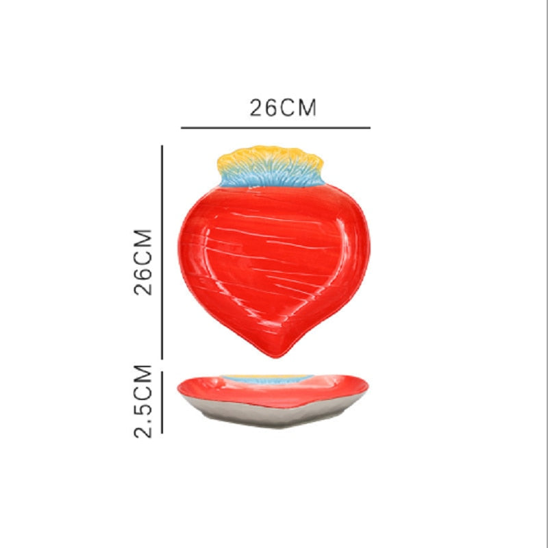 Fruit Shaped Ceramic Salad Plate Creative Cute Household Snack Dish