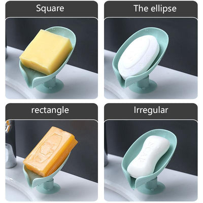 Portable Leaf Soap Holder Plastic Sponge Tray For Kitchen Bathroom