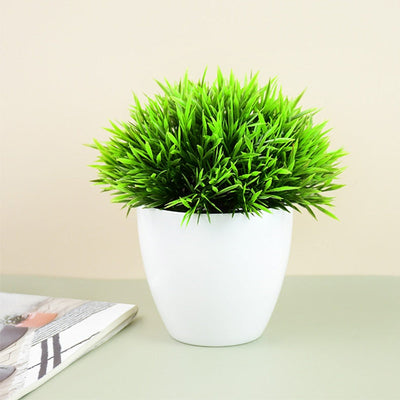 Artificial Plants Potted Green Bonsai Grass Plants