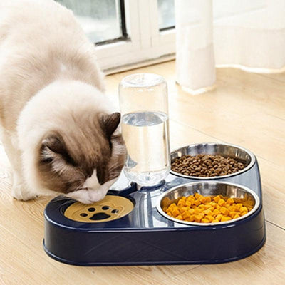 Automatic Drinking Pet Bowl Cat Food Bowl Pet Stainless Steel - Fajar eMART