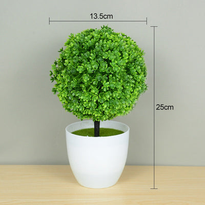 Artificial Plants Potted Green Bonsai Grass Plants