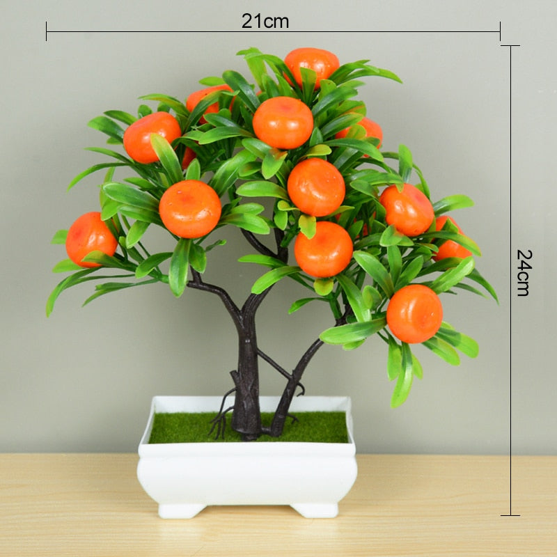 Artificial Plants Potted Green Bonsai Grass Plants