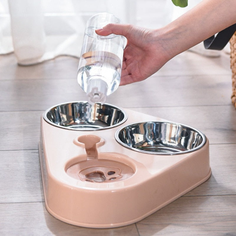 Automatic Drinking Pet Bowl Cat Food Bowl Pet Stainless Steel