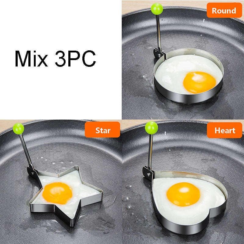 Stainless Steel 5Style Fried Egg Pancake Shaper Omelette Mold