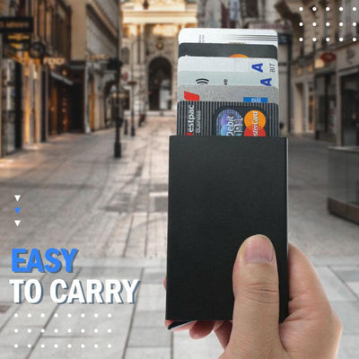Pop Up ID RFID Card Male Wallet Mini Package Aluminum Metal Protective Gear - Fajar eMART