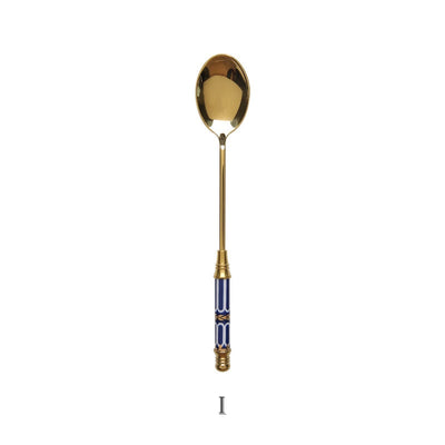 Stainless Steel Dessert Spoon Ceramic Long Handle