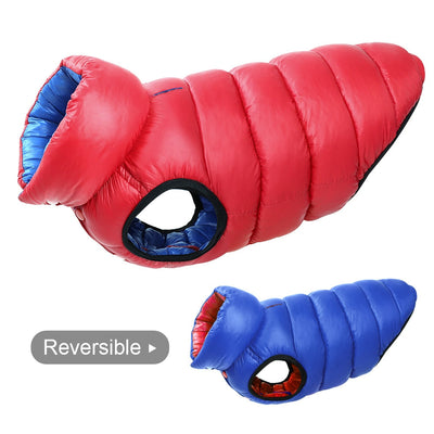 Warm Winter Dog Clothes Vest Reversible Dogs Jacket Coat