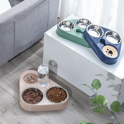 Automatic Drinking Pet Bowl Cat Food Bowl Pet Stainless Steel - Fajar eMART