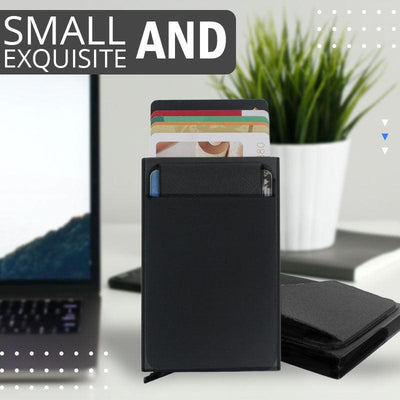 Pop Up ID RFID Card Male Wallet Mini Package Aluminum Metal Protective Gear - Fajar eMART