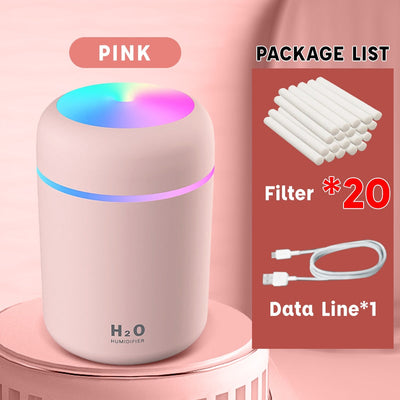 Portable Air Humidifier 300ml Ultrasonic Aroma Essential Oil Diffuser USB