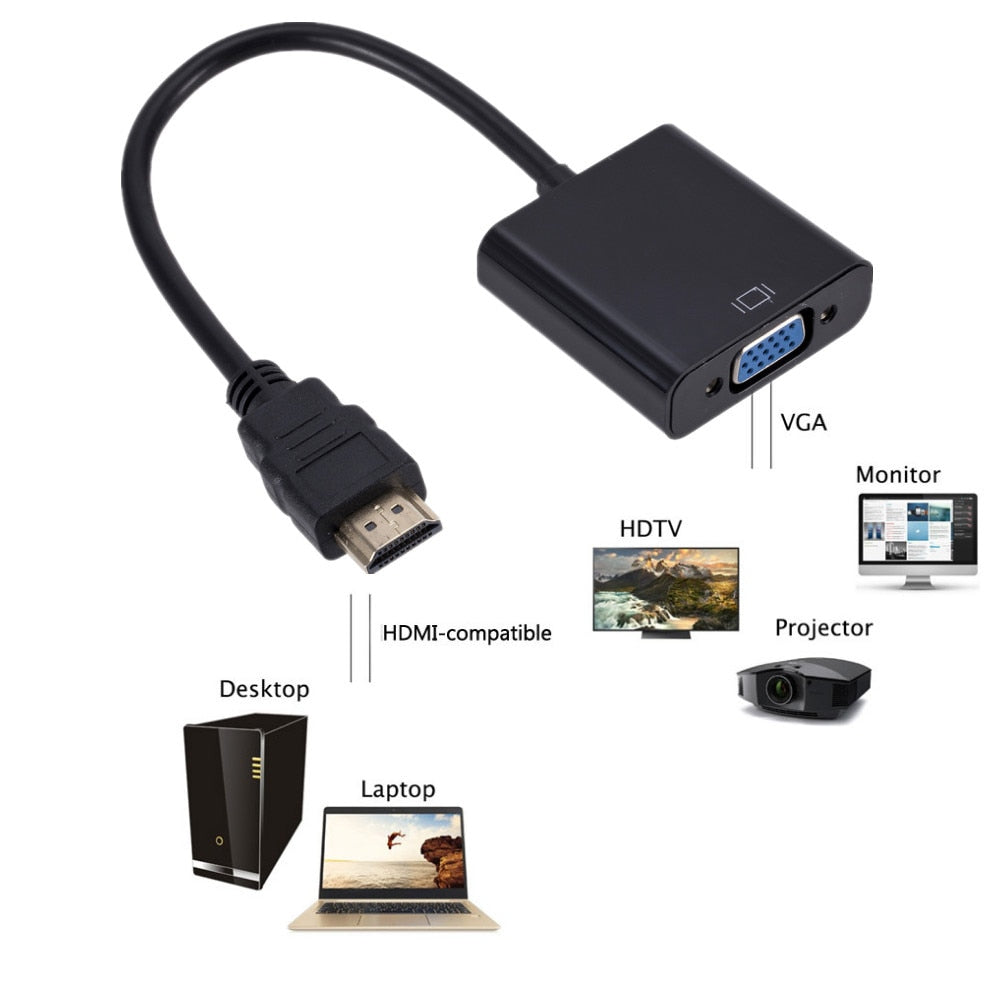 HDMI To VGA Converter HDMI Cable With Audio Power Supply