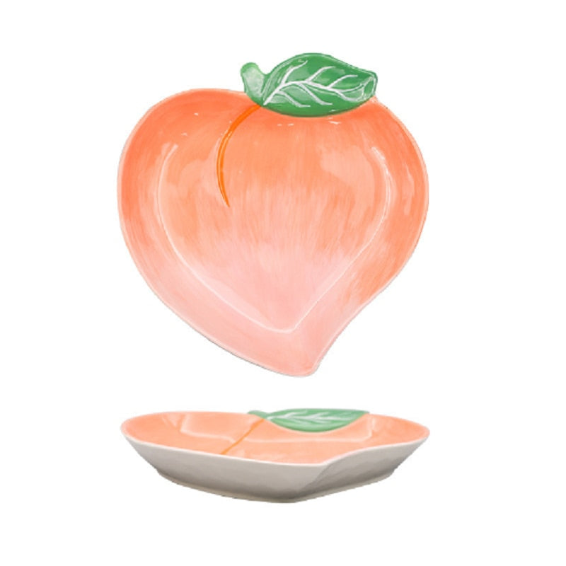 Fruit Shaped Ceramic Salad Plate Creative Cute Household Snack Dish
