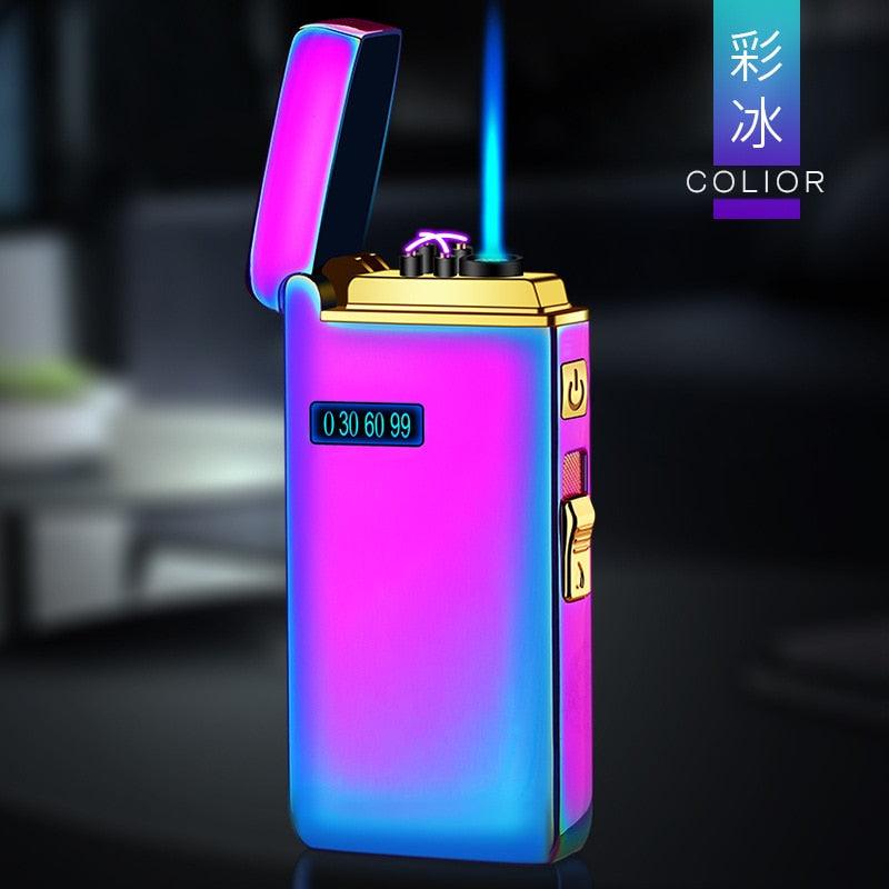 Windproof Metal USB Lighter Torch Turbo Lighter Jet Dual Arc - Fajar eMART