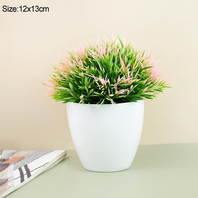 Artificial Plants Potted Green Bonsai Grass Plants - Fajar eMART