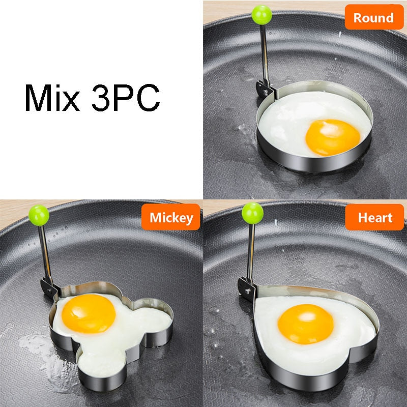 Stainless Steel 5Style Fried Egg Pancake Shaper Omelette Mold