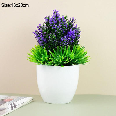 Artificial Plants Potted Green Bonsai Grass Plants