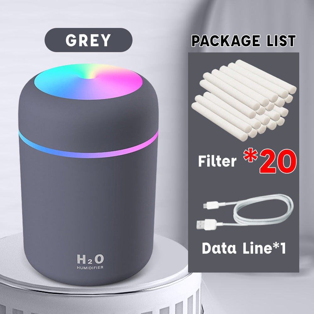 Portable Air Humidifier 300ml Ultrasonic Aroma Essential Oil Diffuser USB