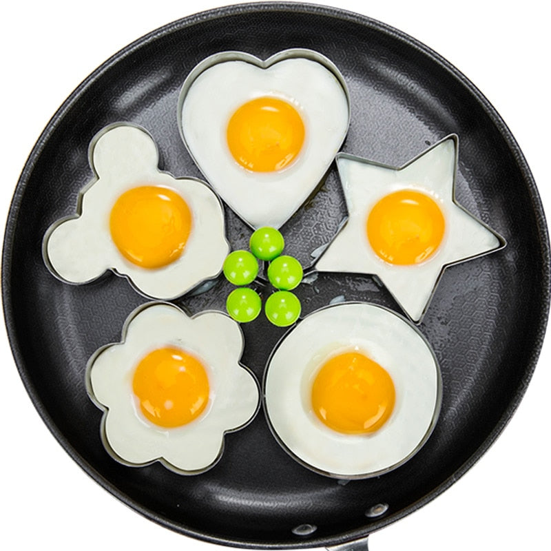 Stainless Steel 5Style Fried Egg Pancake Shaper Omelette Mold