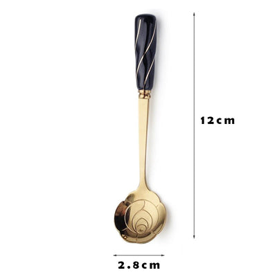 Stainless Steel Dessert Spoon Ceramic Long Handle
