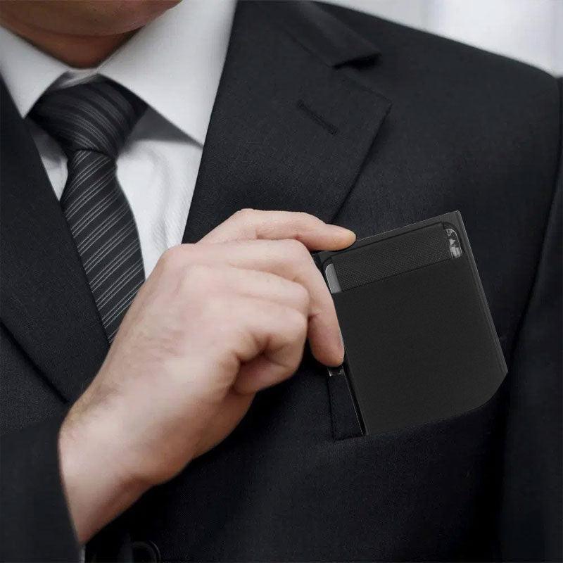 Pop Up ID RFID Card Male Wallet Mini Package Aluminum Metal Protective Gear - Fajar eMART