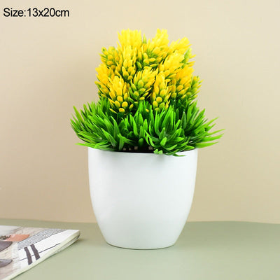 Artificial Plants Potted Green Bonsai Grass Plants
