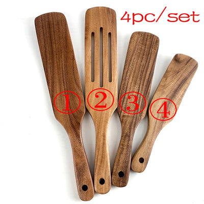 7pcs/set Teak Natural Wood Tableware Spoon