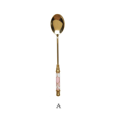 Stainless Steel Dessert Spoon Ceramic Long Handle