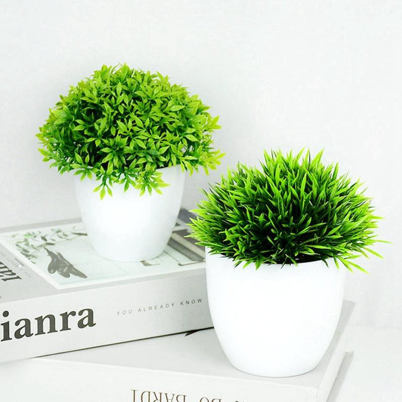 Artificial Plants Potted Green Bonsai Grass Plants - Fajar eMART