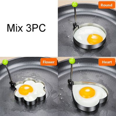 Stainless Steel 5Style Fried Egg Pancake Shaper Omelette Mold
