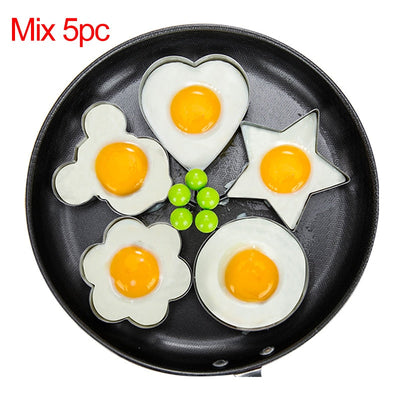 Stainless Steel 5Style Fried Egg Pancake Shaper Omelette Mold