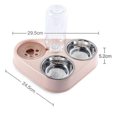 Automatic Drinking Pet Bowl Cat Food Bowl Pet Stainless Steel - Fajar eMART