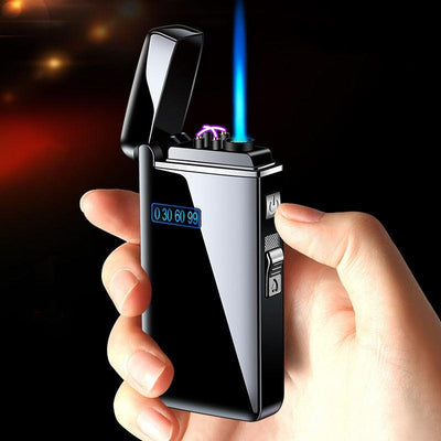 Windproof Metal USB Lighter Torch Turbo Lighter Jet Dual Arc - Fajar eMART