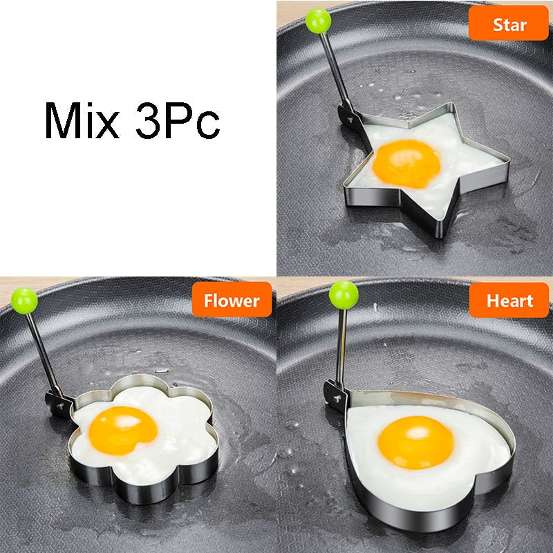 Stainless Steel 5Style Fried Egg Pancake Shaper Omelette Mold